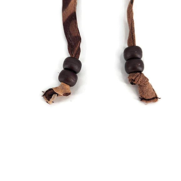 New York City Design Co Womens Tiered Skirt Brown Black Lined Lace 100% Silk M - Picture 3 of 7